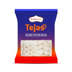 TEJAS Round Cotton Wicks, Shubh Kart (ТЕДЖАС круглые фитили из хлопка, Шубх Карт), 7-10 г.