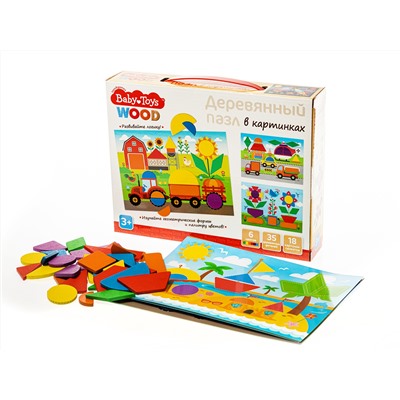 Деревянный пазл 35 элементов Baby Toys Wood