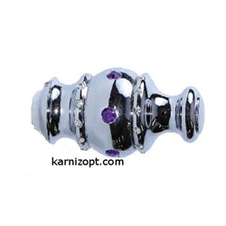 Наконечник "Корона", глянцевое серебро, диаметр 28 мм, 2 шт