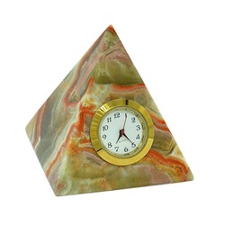 Часы из оникса пирамидка 65*65*65мм