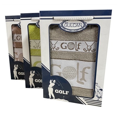 Полотенце махровое в подарочной коробке DNZ GULCAN GOLF в ассортименте 1 пр р-р 50х90