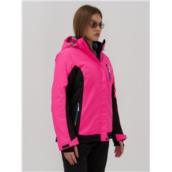 Горнолыжная куртка женская зимняя розового цвета 027R