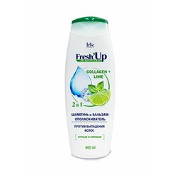 Шампунь-кондиционер FRESH`UP 400мл 2в1 Коллаген+лайм п/выпадения IRIS