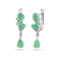 Серьги из серебра изумруд берилл, Иванна