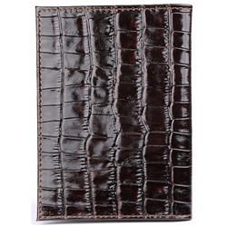 Обложка для автодокументов Premier-О-7 натуральная кожа коричн.темный крокодил (83)  105664