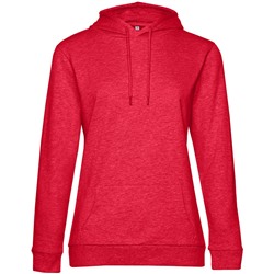 Толстовка с капюшоном женская Hoodie, красный меланж