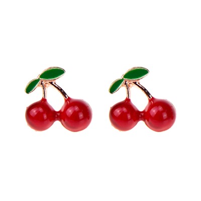 Серьги «Вишенки» эмаль