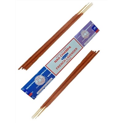 Satya COMBO NAG CHAMPA + FRENCH LAVENDER (Благовония КОМБО НАГ ЧАМПА + ФРАНЦУЗСКАЯ ЛАВАНДА, Сатья), 16 г.