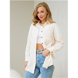 Женская муслиновая удлиненная рубашка персиковая