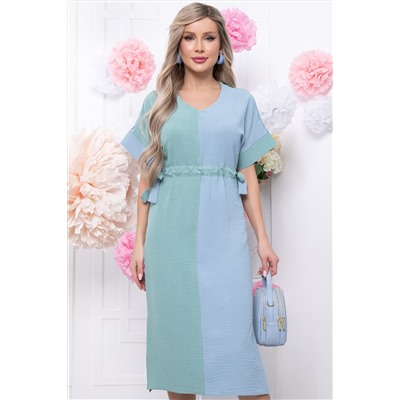Платье "Фестия" (фисташка/голубой) П5756
