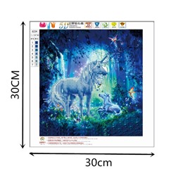 Стразовая картина «Единороги» 30*30 см