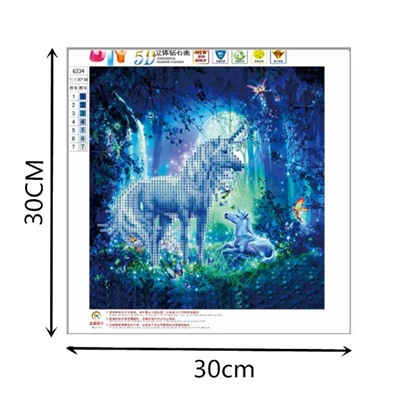 Стразовая картина «Единороги» 30*30 см