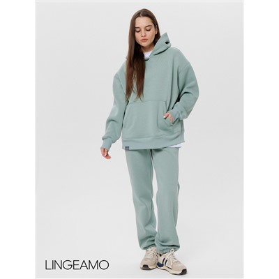 Женский худи оверсайз из футера с начесом Lingeamo мятный ВК-24 (25)