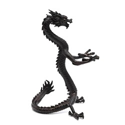 Подставка для 2-х шаров металлическая "Дракон" цв.коричневый, 80*85*150мм