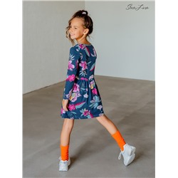 Платье Эля экзотика на зеленом