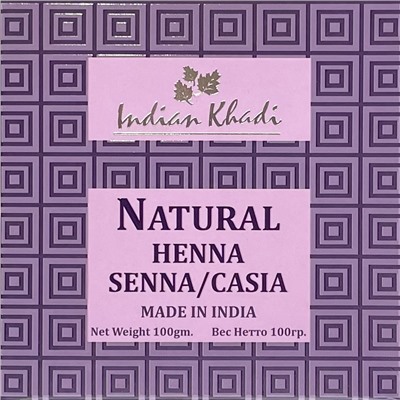Natural Henna SENNA / CASIA, Indian Khadi (Натуральная бесцветная Хна для волос, Индиан Кхади), 100 г.