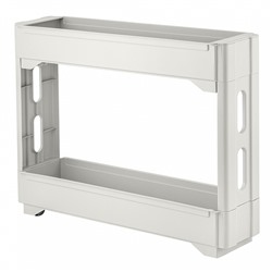 Этажерка Keeplex Regular на колесиках двухсекционная узкая 53,7х13,3х45 см KL383712048 белое облако