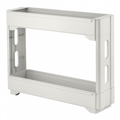 Этажерка Keeplex Regular на колесиках двухсекционная узкая 53,7х13,3х45 см KL383712048 белое облако