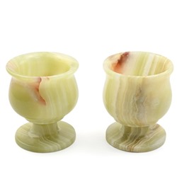 Рюмки под коньяк из камня оникс 2 шт 60*60*60мм