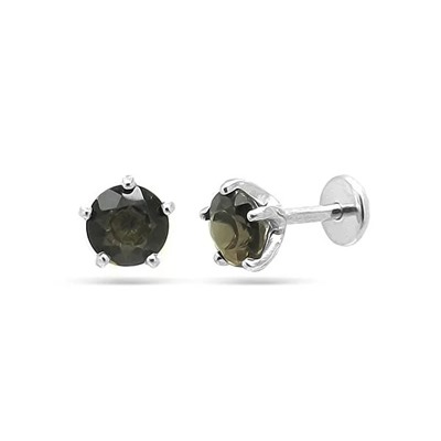 Серьги из серебра раухтопаз, Ю-25003р