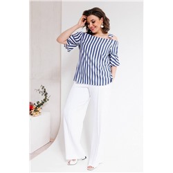 LadisLine 1273 полоска/белый, Брюки,  Блуза