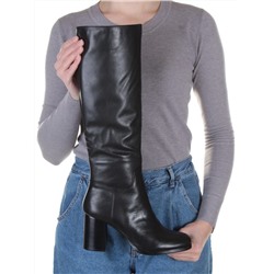 K83-D1 BLACK Сапоги зимние женские (натуральная кожа, натуральный мех (еврозима)) размер 37