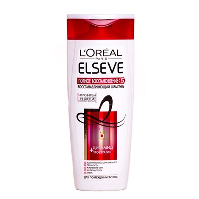 ELSEVE 250ml Шампунь  ПОЛНОЕ ВОССТАНОВЛЕНИЕ 5 (д/поврежденных волос, восстановление кератином)