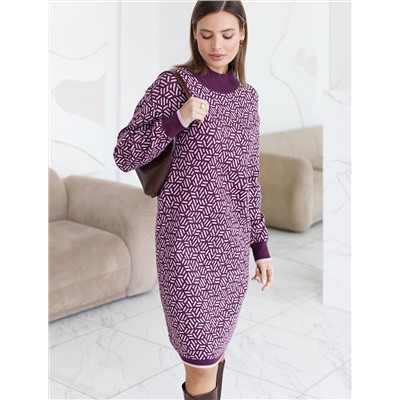 Платье жаккардовой вязки с кашемиром