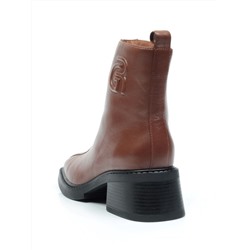CQ112-2 BROWN Ботинки демисезонные женские (натуральная кожа, байка) размер 36