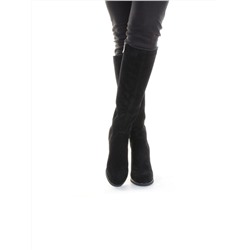 M19-673 BLACK Сапоги зимние женские (натуральная замша, натуральный мех (еврозима)) размер 36