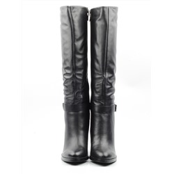 X858-G162RM BLACK Сапоги зимние женские (натуральная кожа, натуральный мех (еврозима)) размер 38