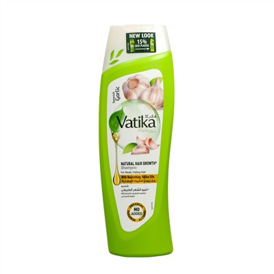 Vatika SPANISH GARLIC Natural Hair Growth Shampoo, Dabur (Ватика ИСПАНСКИЙ ЧЕСНОК Шампунь ДЛЯ РОСТА ВОЛОС для ослабленных и выпадающих волос, Дабур), 200 мл.
