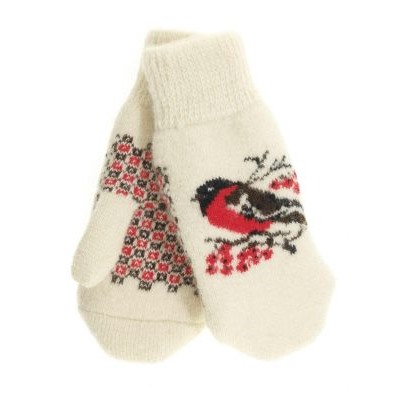 Варежки женские "Снегирь с орнаментом" КРУГ 3404-3