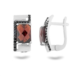 Серьги, гранат , шпинель, Анфиса