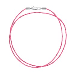 Колье из серебра нить синт. розовая, Л-29527