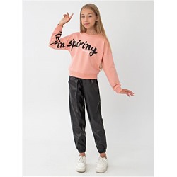 10315 черн Брюки-джоггеры для девочек (146-164)