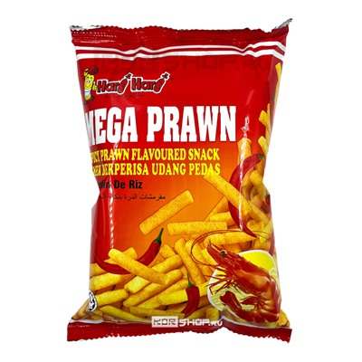 Кукурузные палочки со вкусом креветки и чили Mega Prawn HARI HARI, Малайзия, 60 г Акция