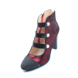 F655-61-3 BLACK/WINE Туфли женские (натуральная замша) размер 35