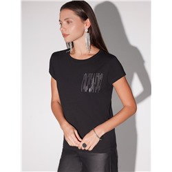 Нарядная футболка с принтом пайетками