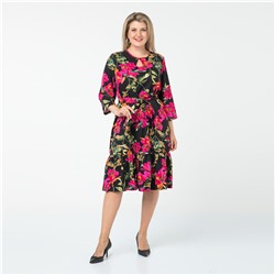 Платье, текстиль, черный