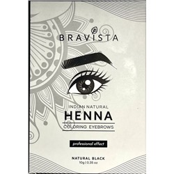 Indian natural HENNA, coloring eyebrows, NATURAL BLACK, Bravista (Индийская натуральная ХНА, краска для бровей, НАТУРАЛЬНЫЙ ЧЕРНЫЙ, Брависта), 10 г.