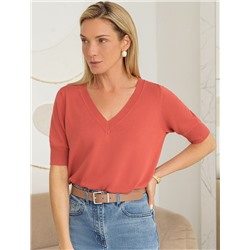 Джемпер тонкой вязки из вискозы с нейлоном