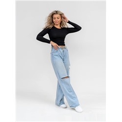 Лонгслив женский Текс-Плюс, цвет черный