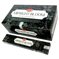 MIDNIGHT BLOOM Premium Masala Incense, Hem (ПОЛУНОЧНОЕ ЦВЕТЕНИЕ премиум масала благовония палочки, Хем), уп. 15 г.