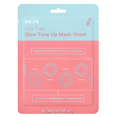 Витализирующая маска для выравнивания тона и сияния Vita Tree Glow Tone Up Mask Sheet DR.F5, Корея, 23 г Акция