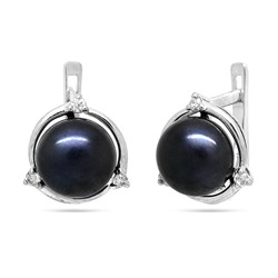 Серьги из серебра жемчуг, см079ч