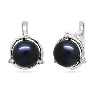 Серьги из серебра жемчуг, см079ч