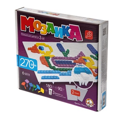 Пластмассовая мозаика для детей (270 элементов и 2 поля)