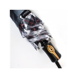 Зонт женский ТриСлона-882/L 3882 D,  R=55см,  полуавт;  8спиц,  3слож,  сатин,  серый  (Лондон)  235303