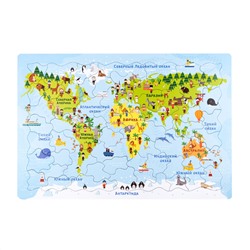 Обучающий планшетный пазл для детей «Карта мира»